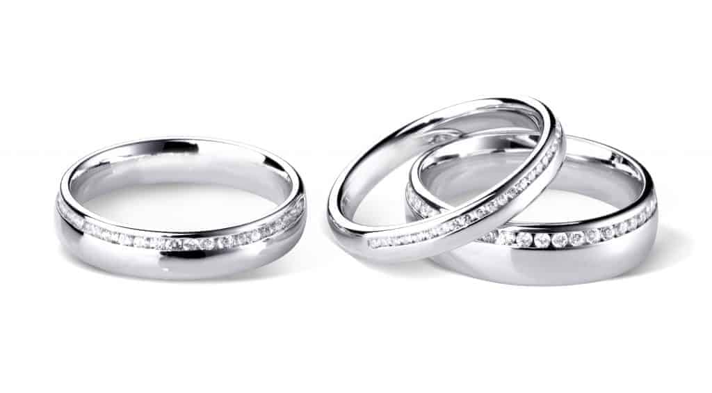 Diamond Set Platinum Wedding Rings