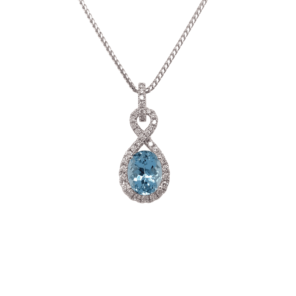 Aqua and Diamond pendant