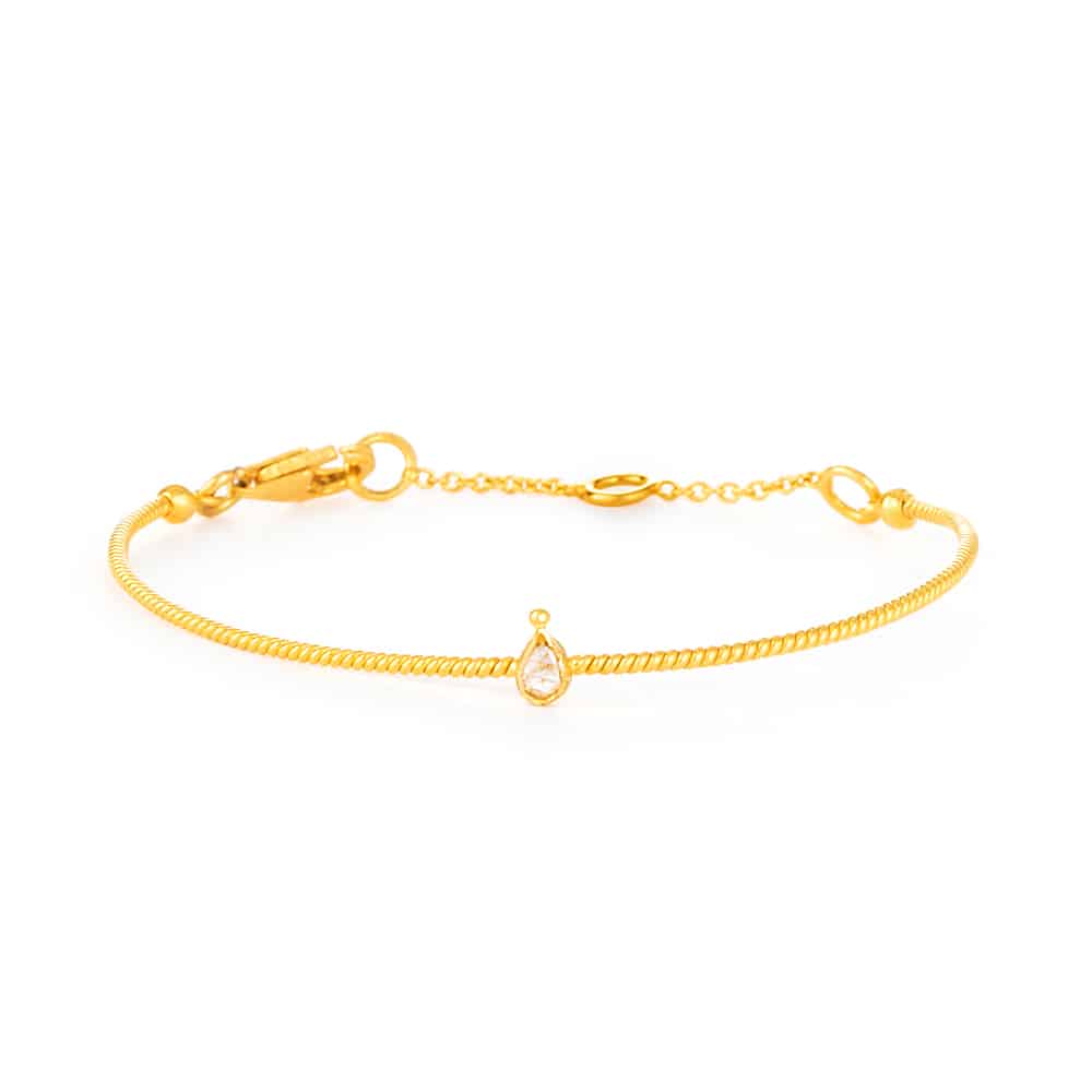 Buy Gold Plated Kundan Polki Cubic Zirconia Diamond Embellished Bracelet by  Hrisha Jewels Online at Aza Fashions.