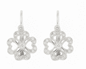 diamond drop earrings of heart design